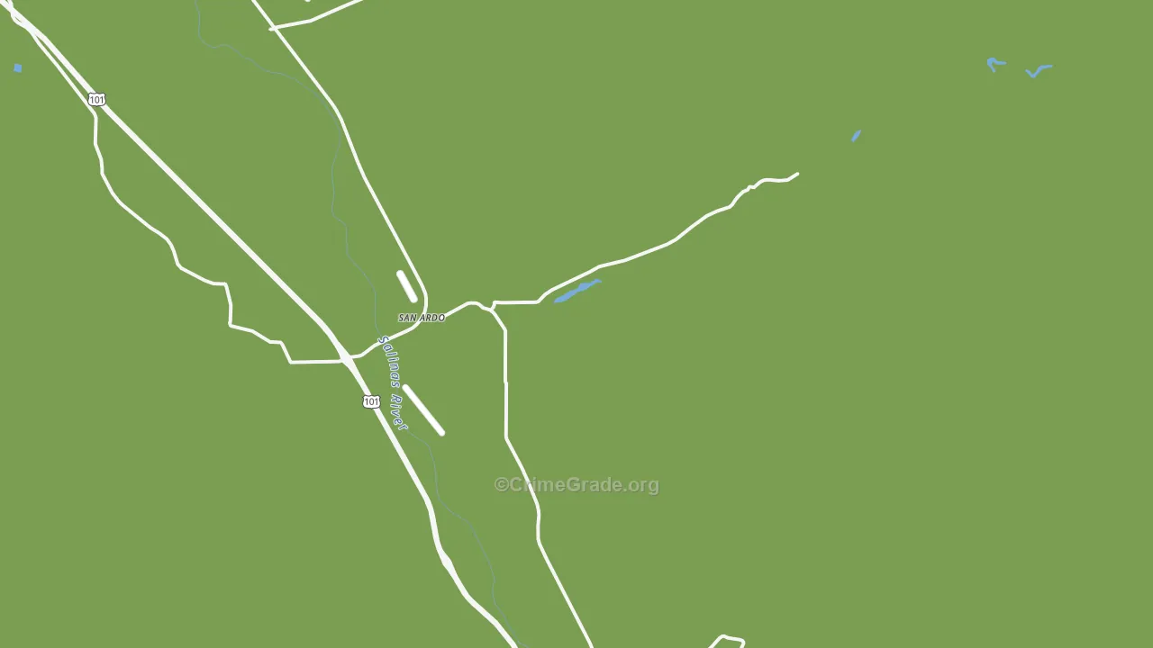 San Ardo, CA Map of Burglary Rates
