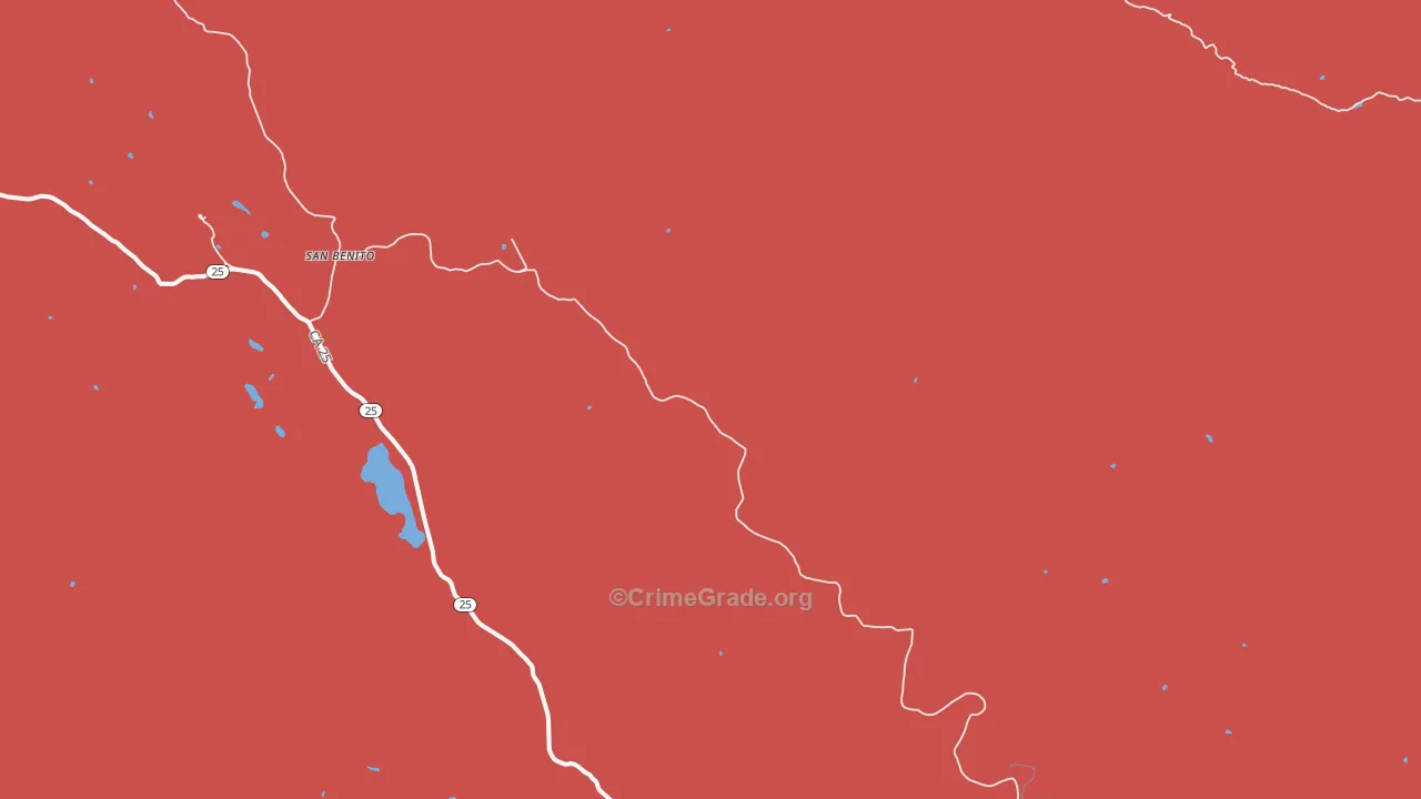 San Benito, CA Map of Burglary Rates