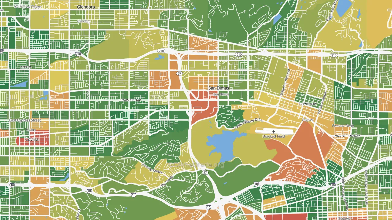 San Dimas, CA Map of Burglary Rates