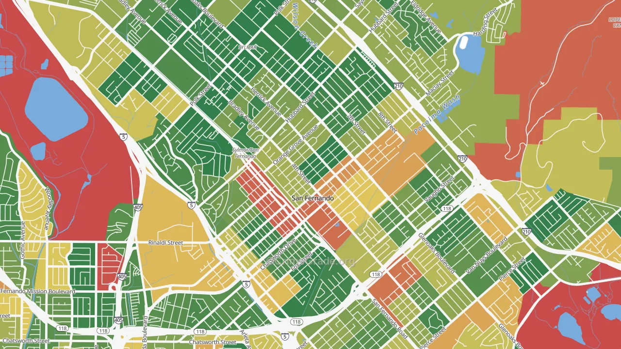 San Fernando, CA Map of Burglary Rates