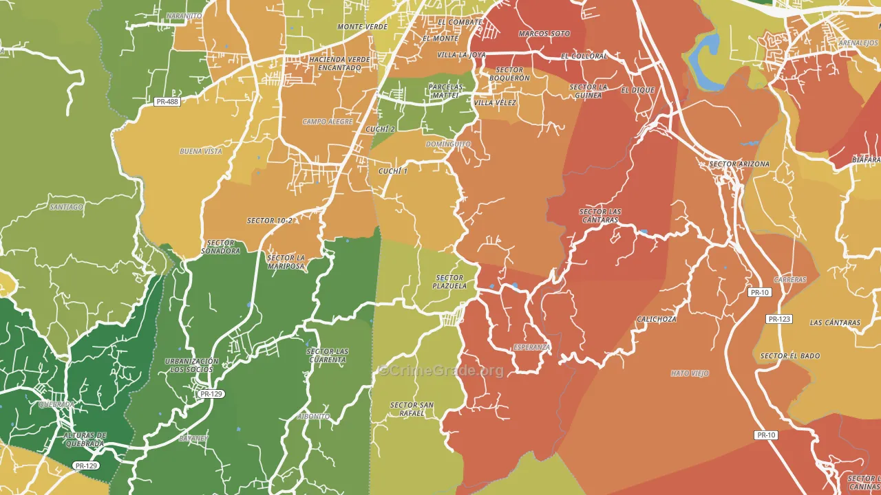 San Francisco, PR Map of Burglary Rates