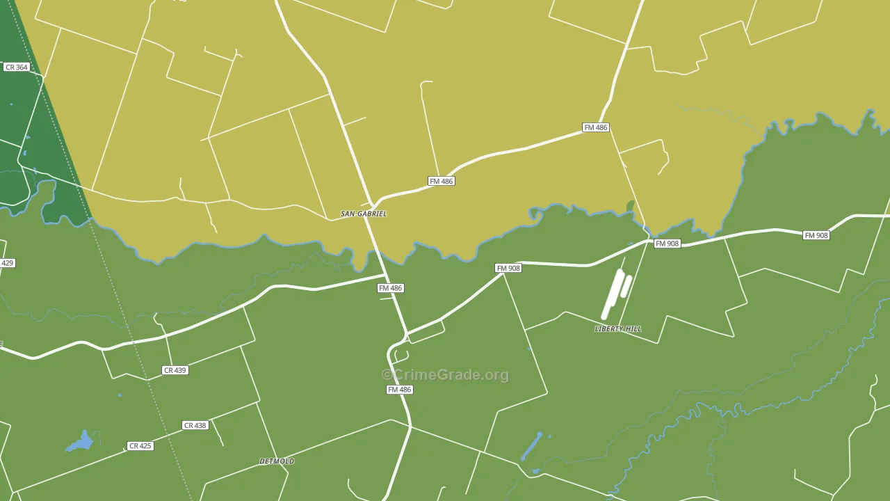 San Gabriel, TX Map of Burglary Rates