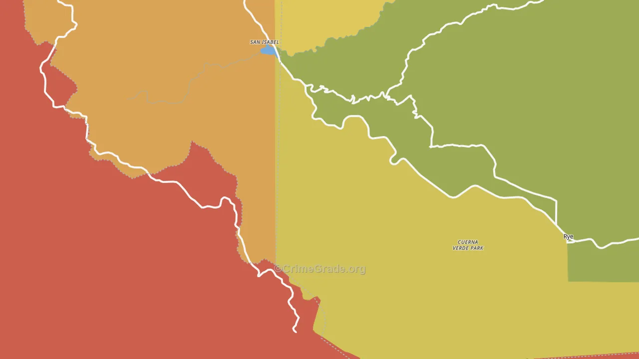 San Isabel, CO Map of Burglary Rates