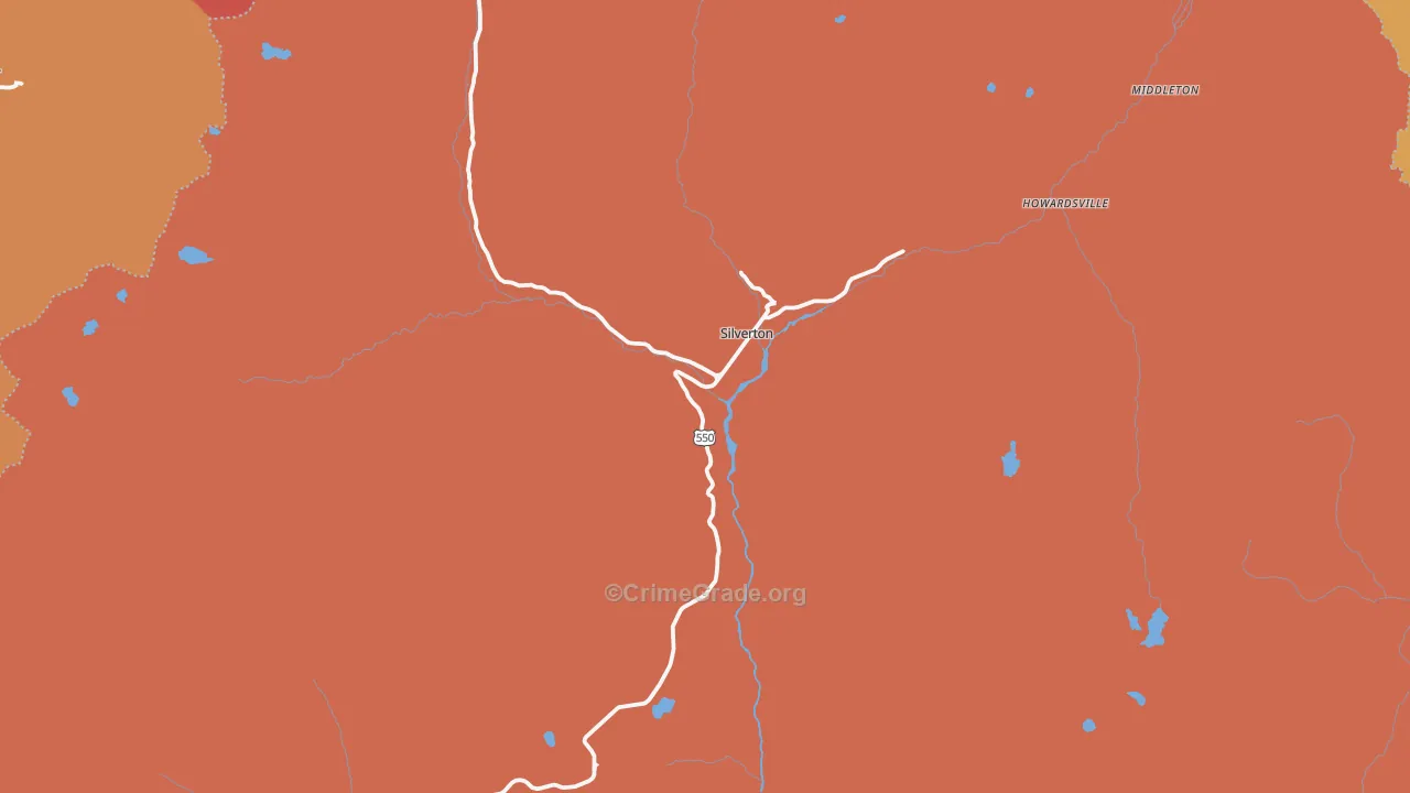 San Juan County, CO Map of Burglary Rates