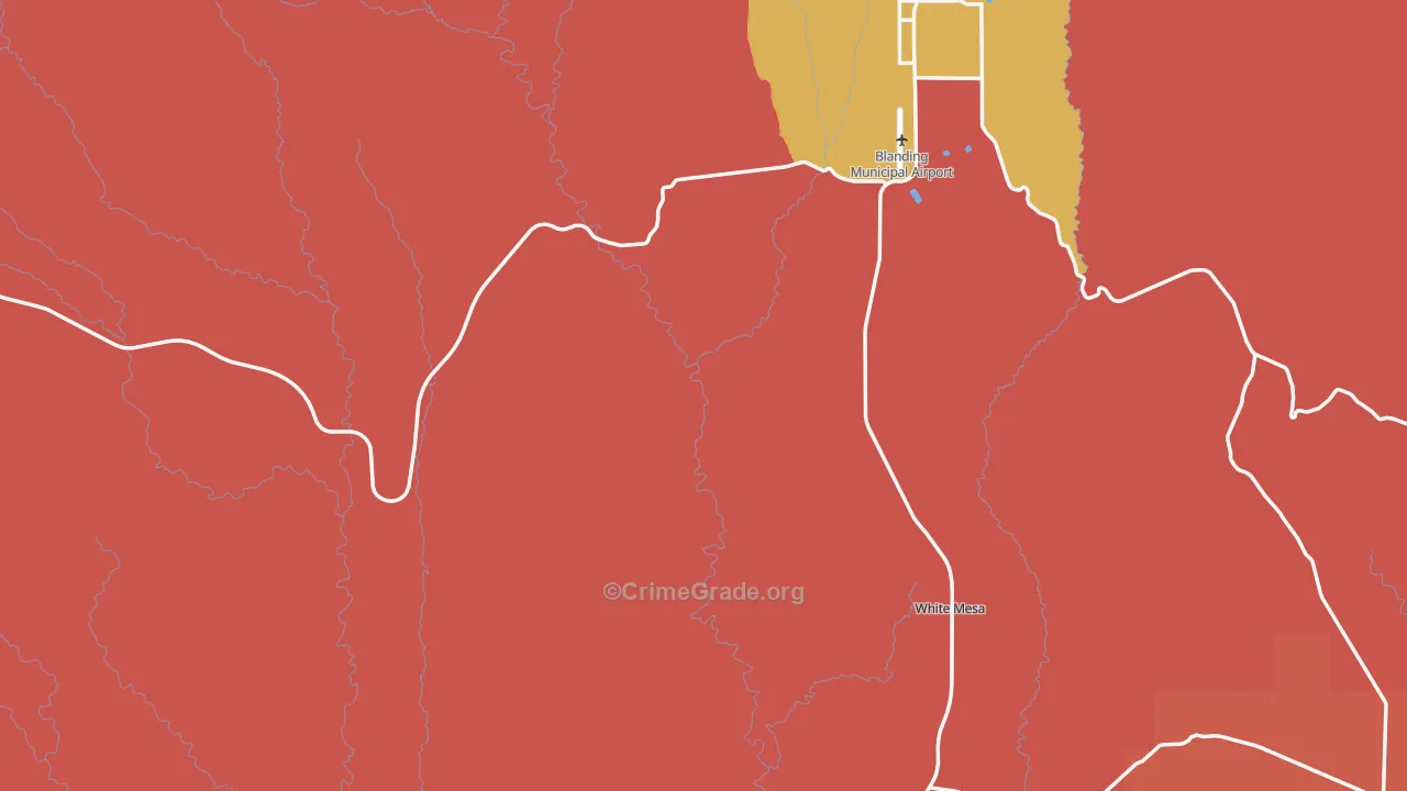 San Juan County, UT Map of Burglary Rates