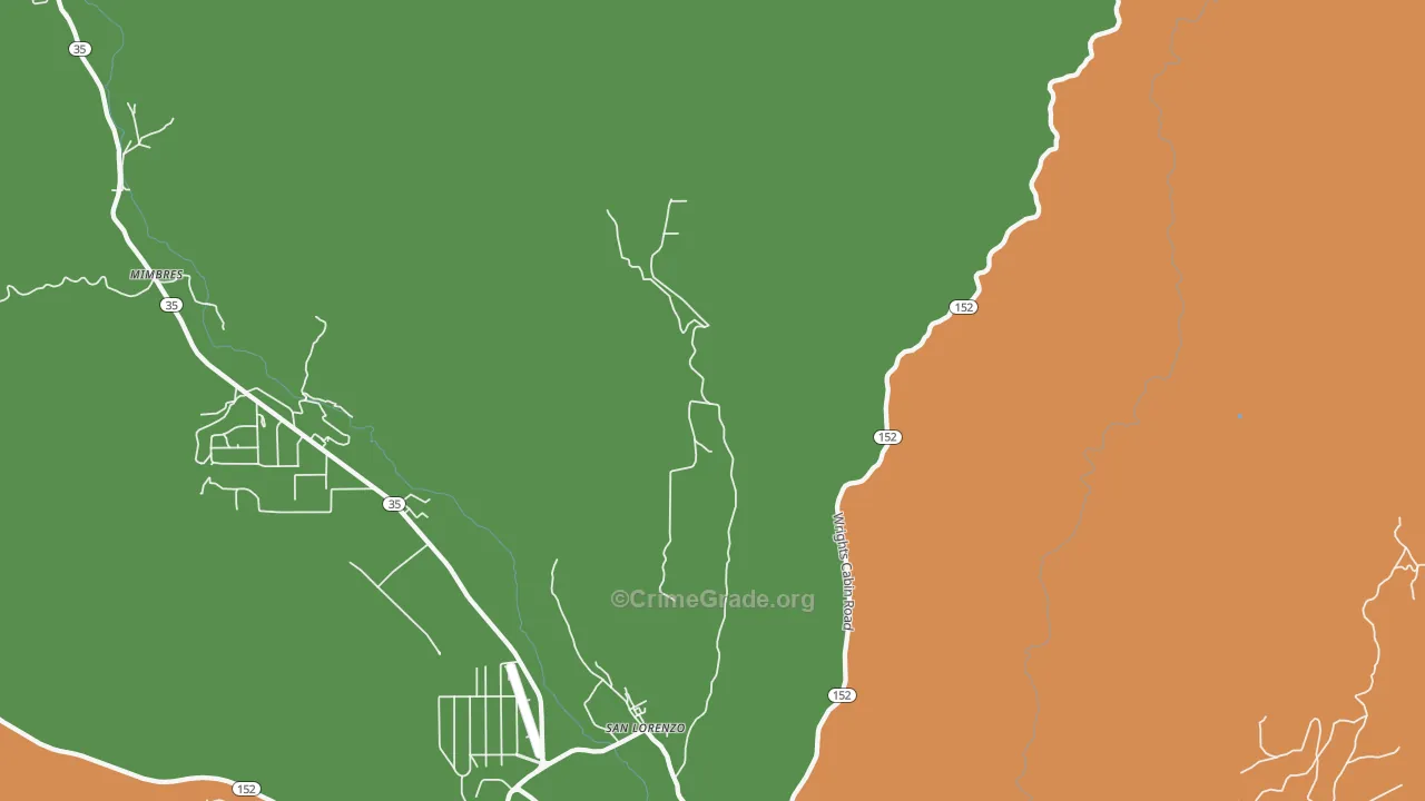 San Lorenzo, NM Map of Burglary Rates