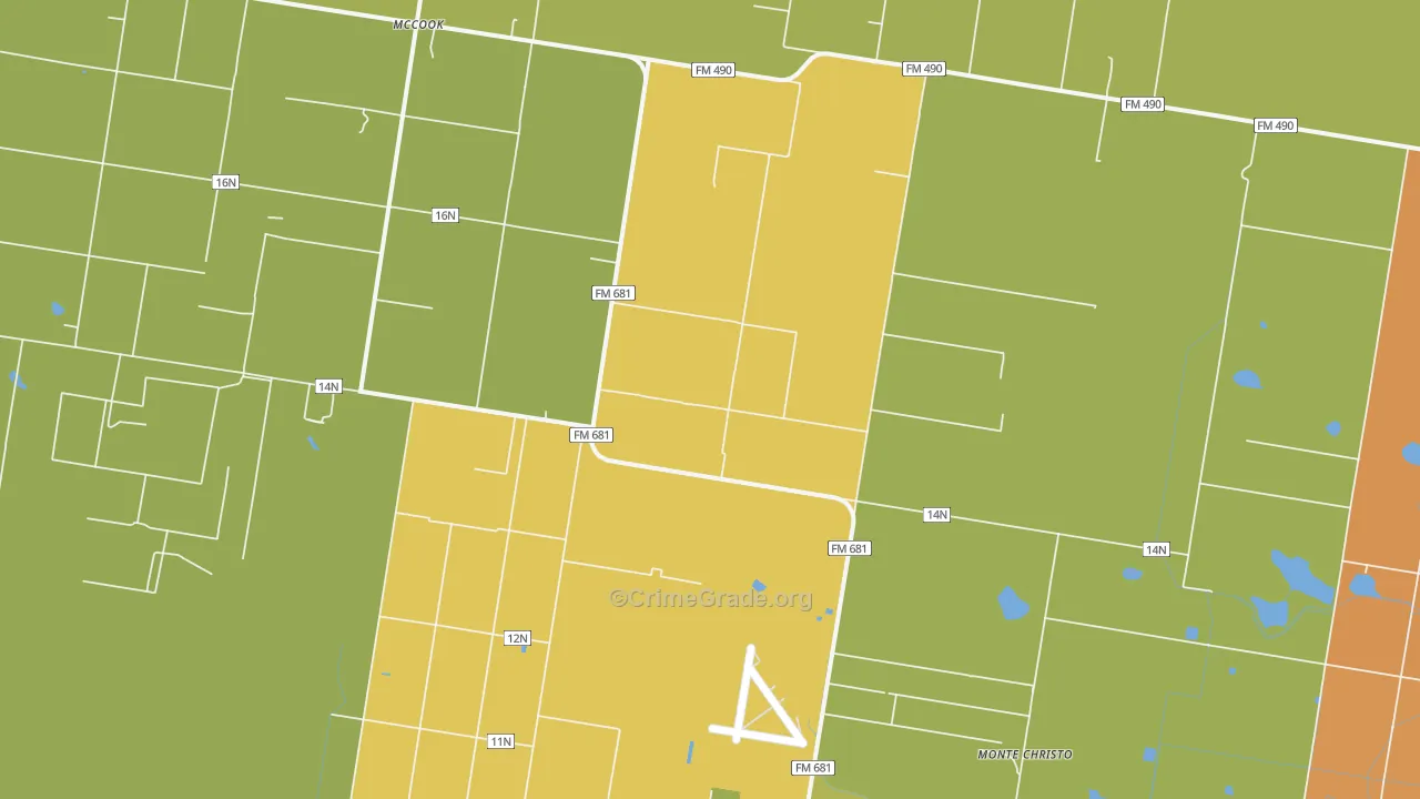 San Manuel-Linn, TX Map of Burglary Rates
