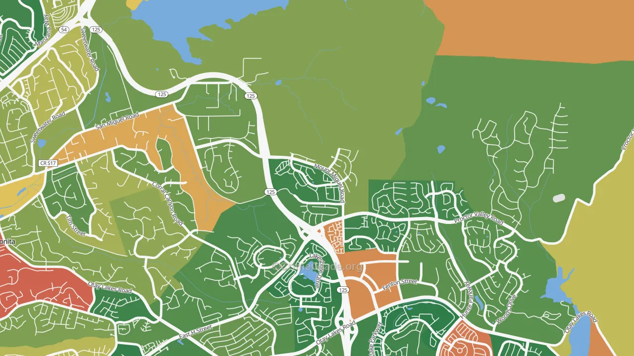 San Miguel Ranch, Chula Vista, CA Map of Burglary Rates