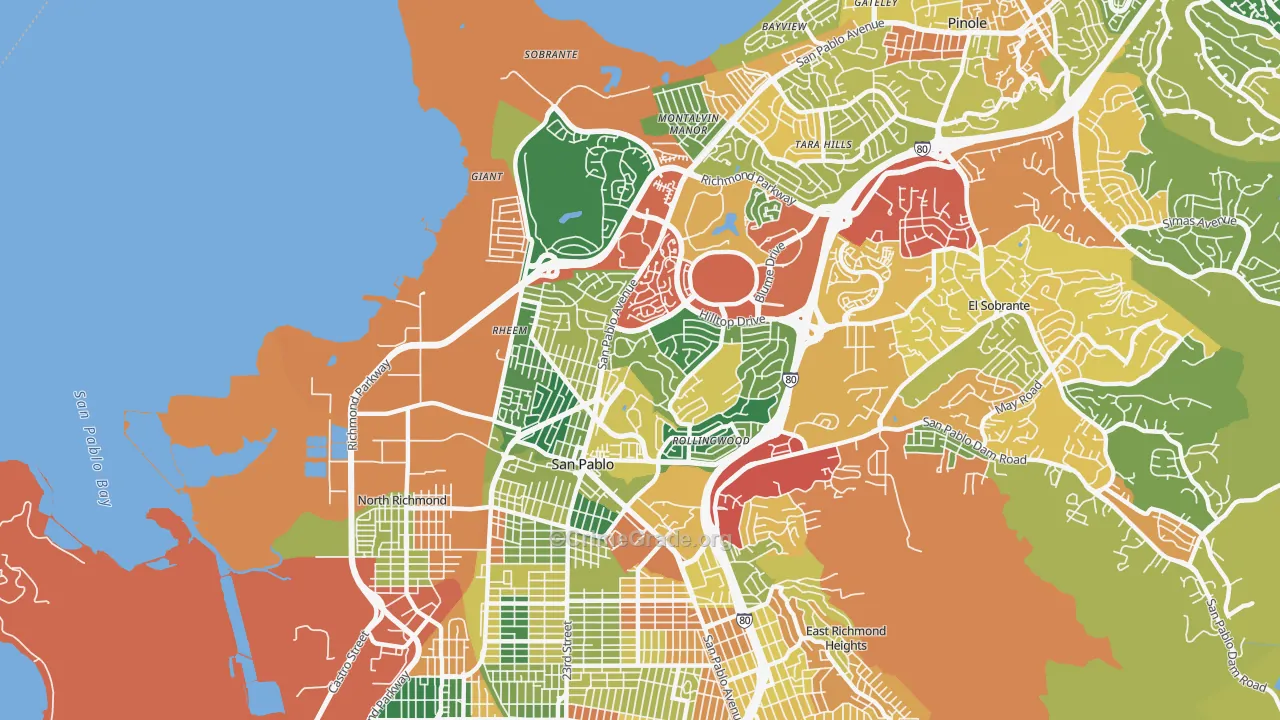 San Pablo, CA Map of Burglary Rates