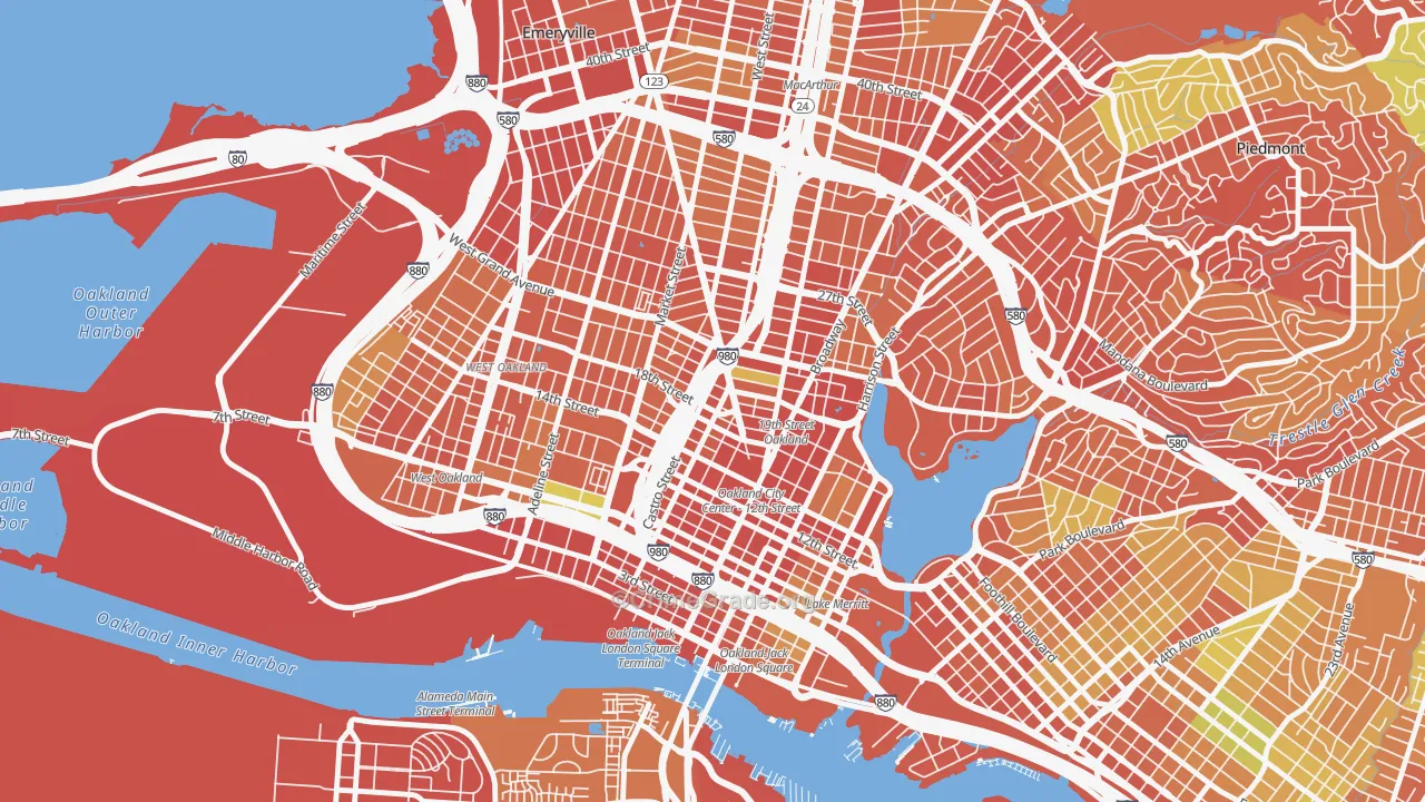 San Pablo Gateway, Oakland, CA Map of Burglary Rates