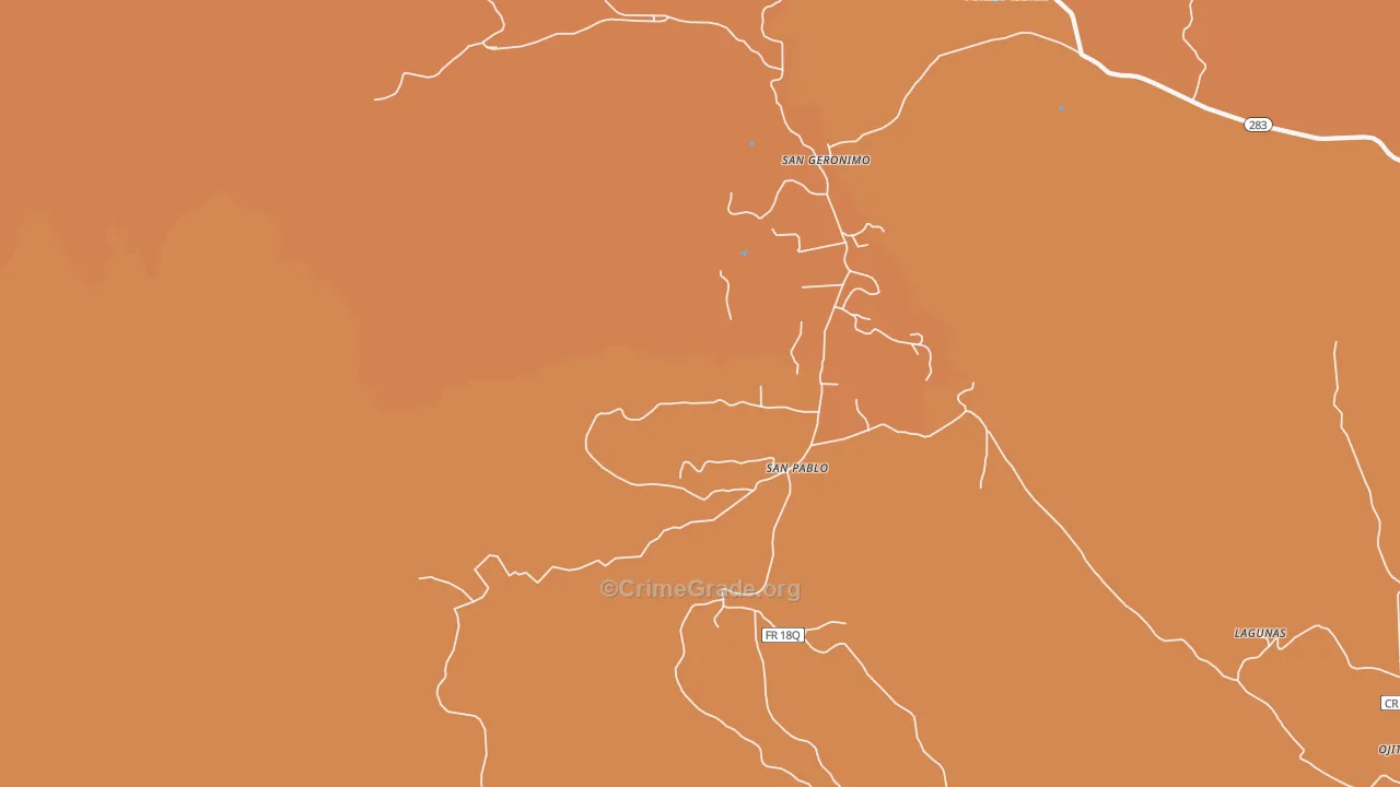 San Pablo, NM Map of Burglary Rates