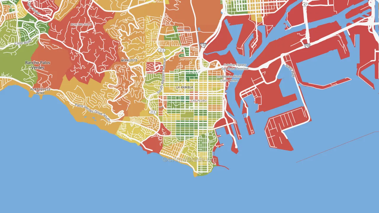 San Pedro, CA Map of Burglary Rates
