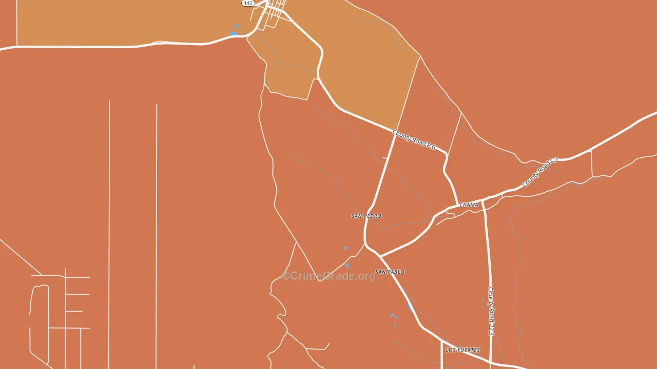 San Pedro, CO Map of Burglary Rates