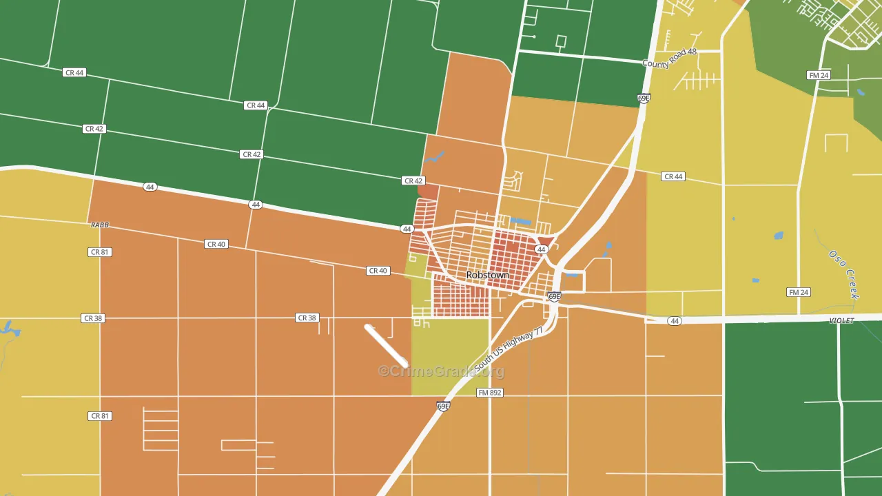 San Pedro, Robstown, TX Map of Burglary Rates