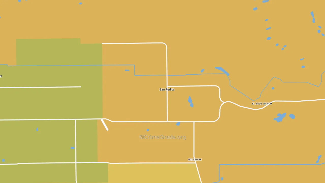 San Perlita, TX Map of Burglary Rates