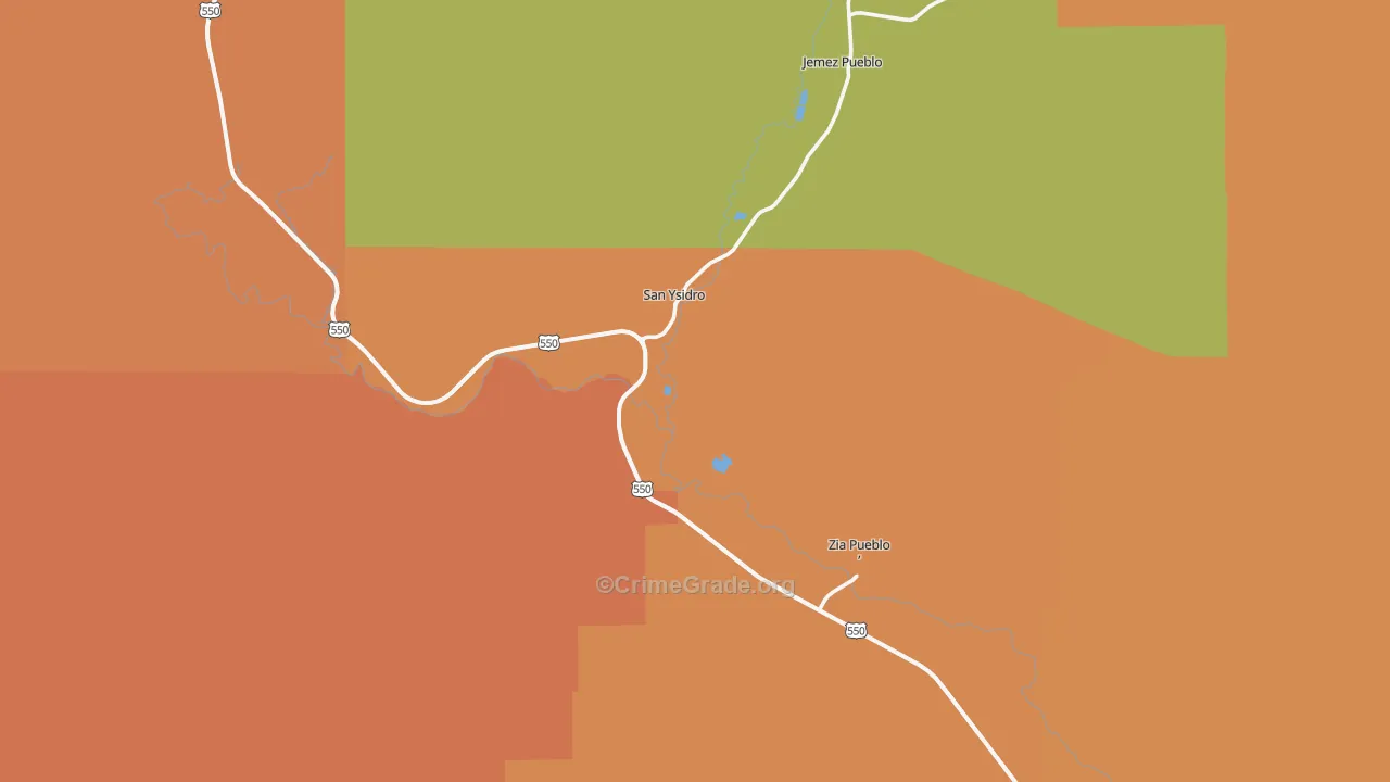 San Ysidro, NM Map of Burglary Rates