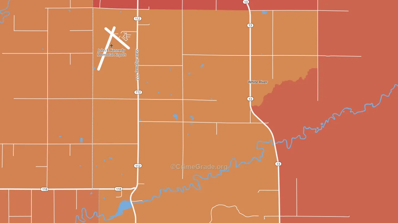 Sanborn, WI Map of Burglary Rates