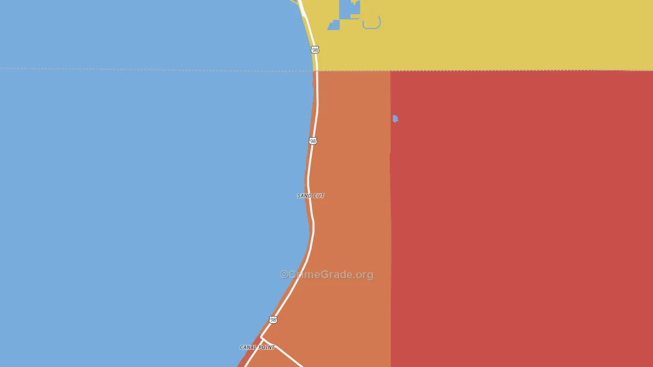 Sand Cut, FL Map of Burglary Rates