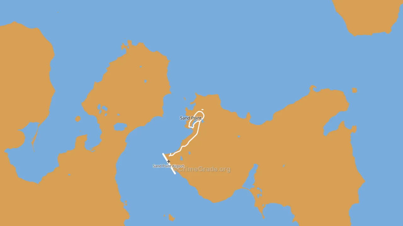 Sand Point, AK Map of Burglary Rates