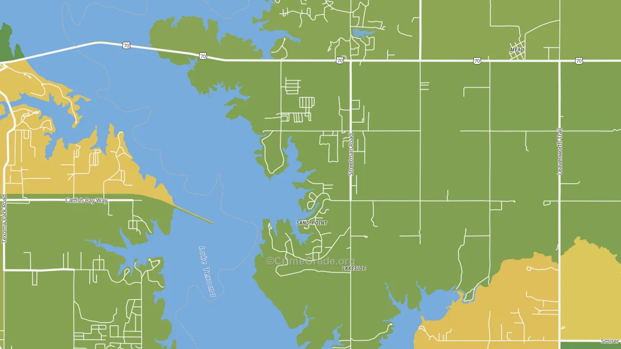 Sand Point, OK Map of Burglary Rates