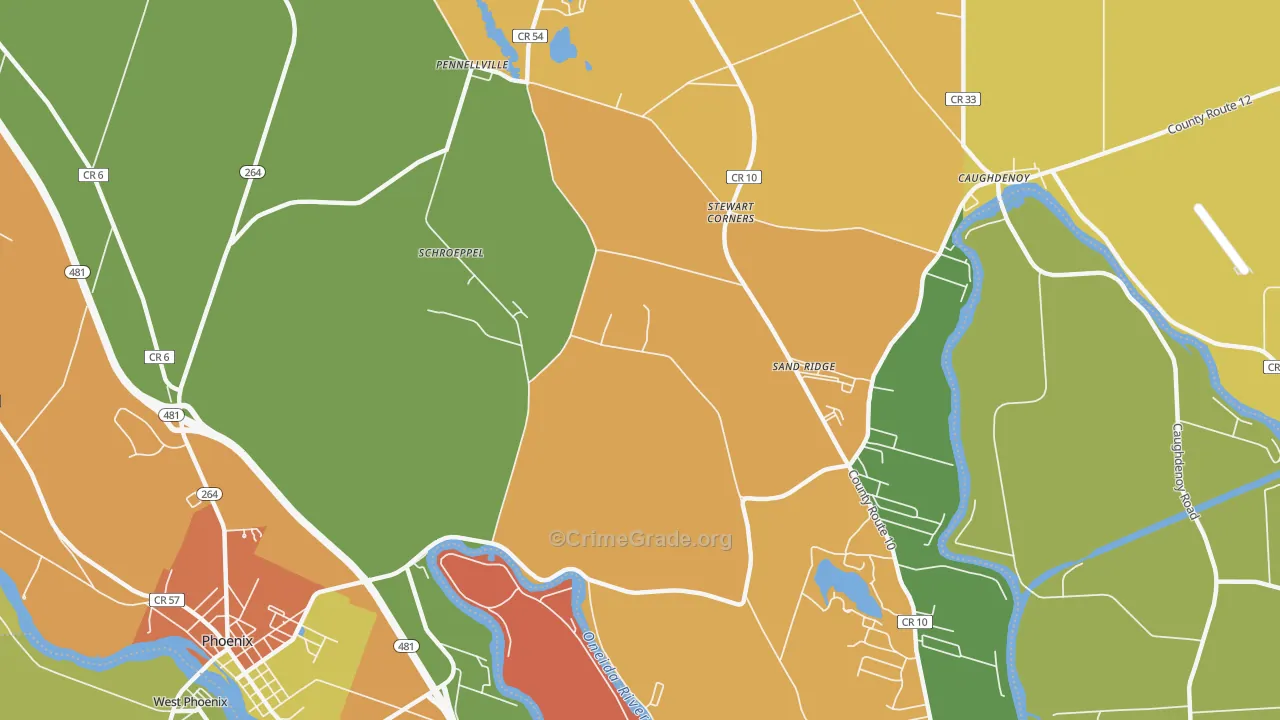 Sand Ridge, NY Map of Burglary Rates
