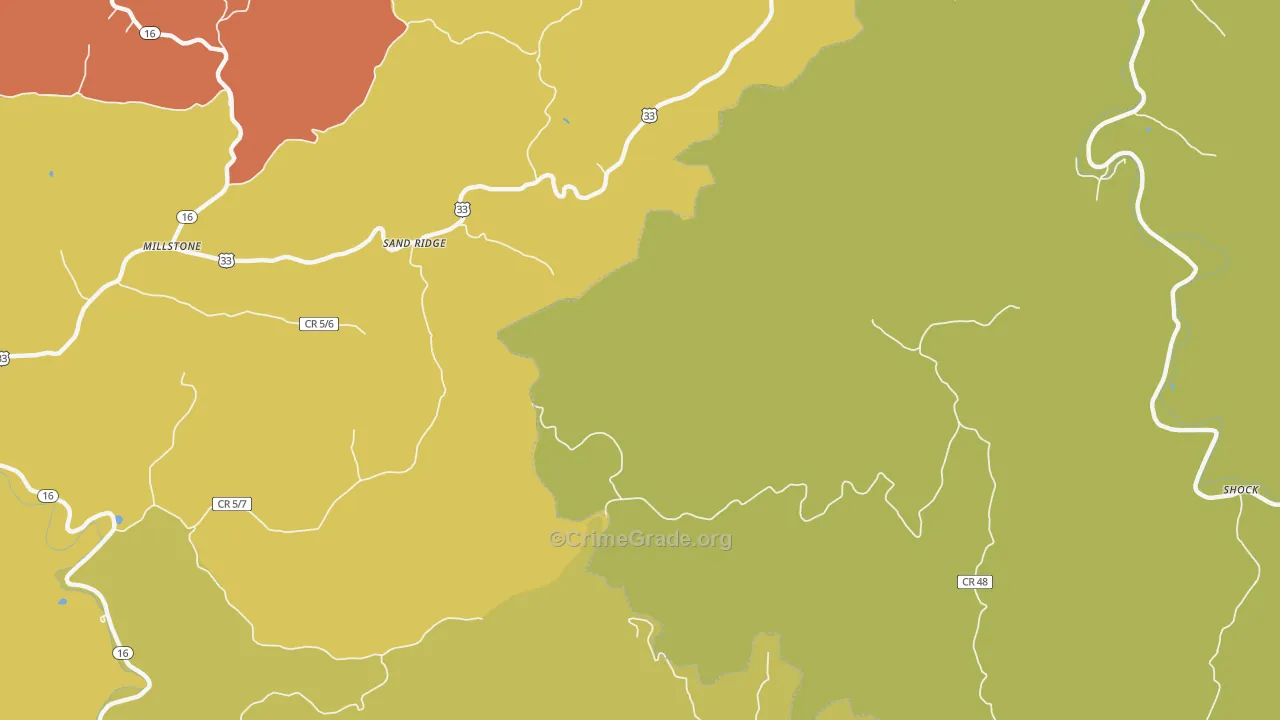 Sand Ridge, WV Map of Burglary Rates