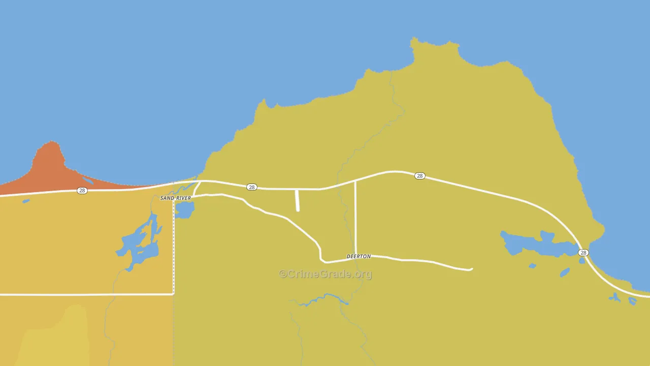 Sand River, MI Map of Burglary Rates
