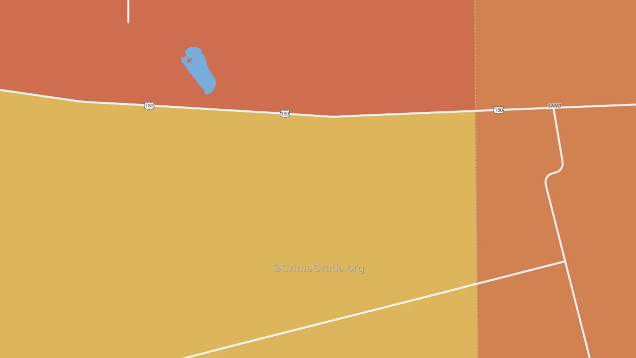 Sand, TX Map of Burglary Rates