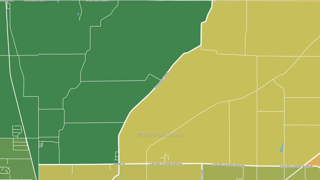 Sandcut, IN Map of Burglary Rates