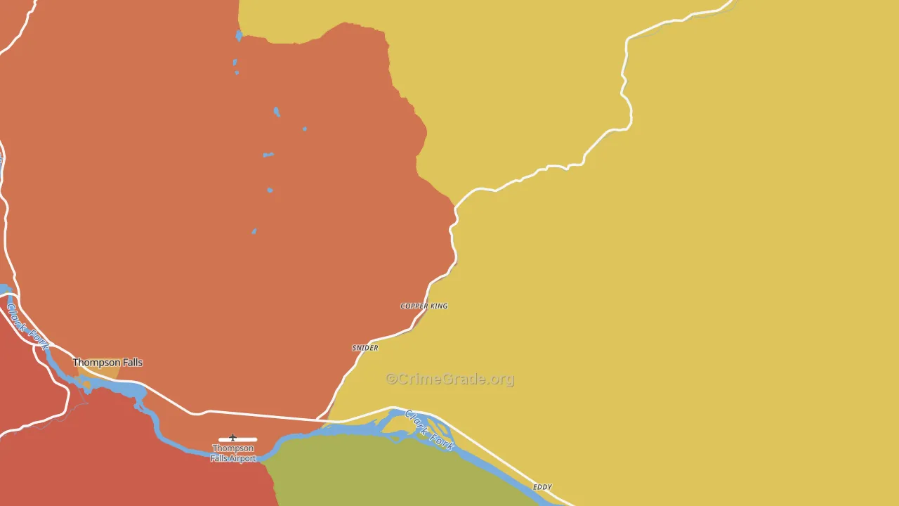 Sanders County, MT Map of Burglary Rates