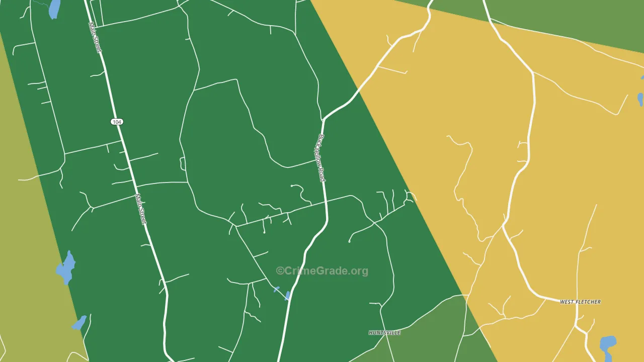 Sanderson Corner, VT Map of Burglary Rates