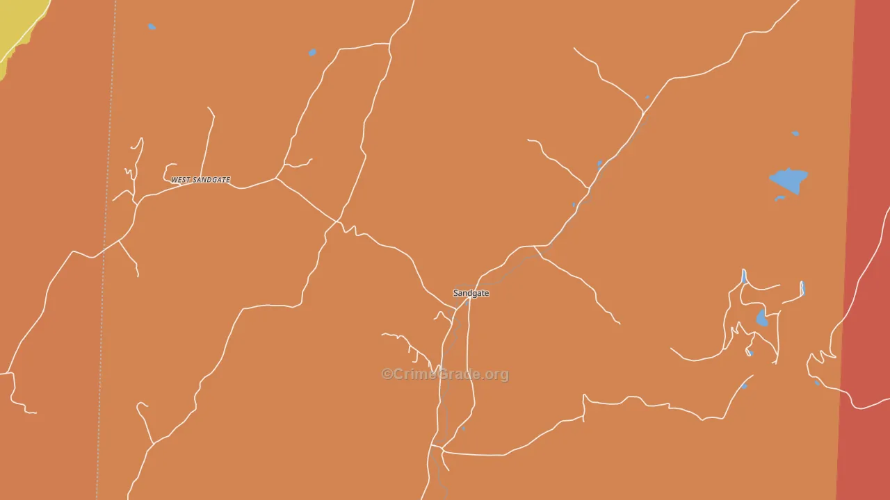 Sandgate, VT Map of Burglary Rates