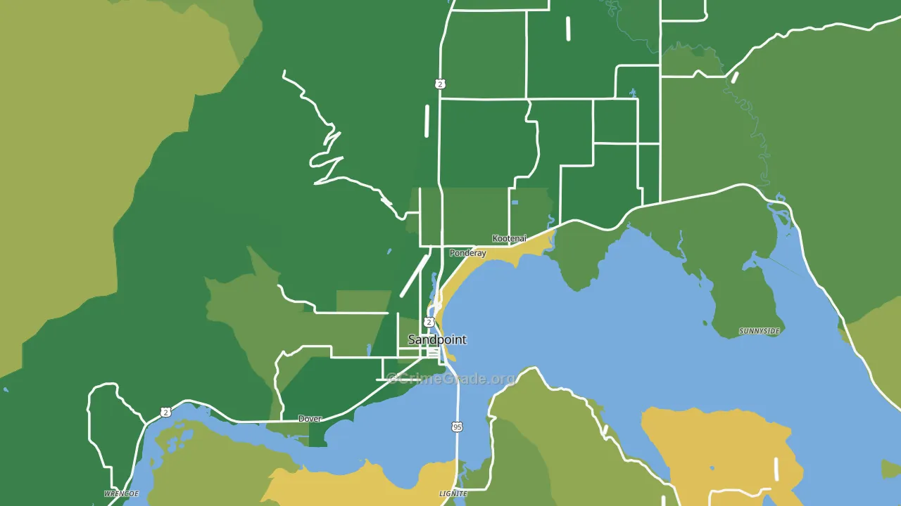 Sandpoint, ID Map of Burglary Rates