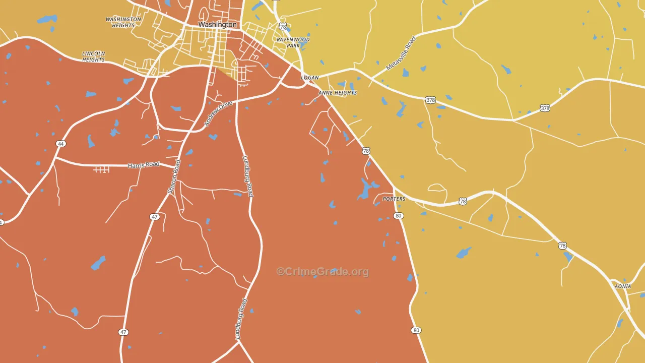 Sandtown, GA Map of Burglary Rates
