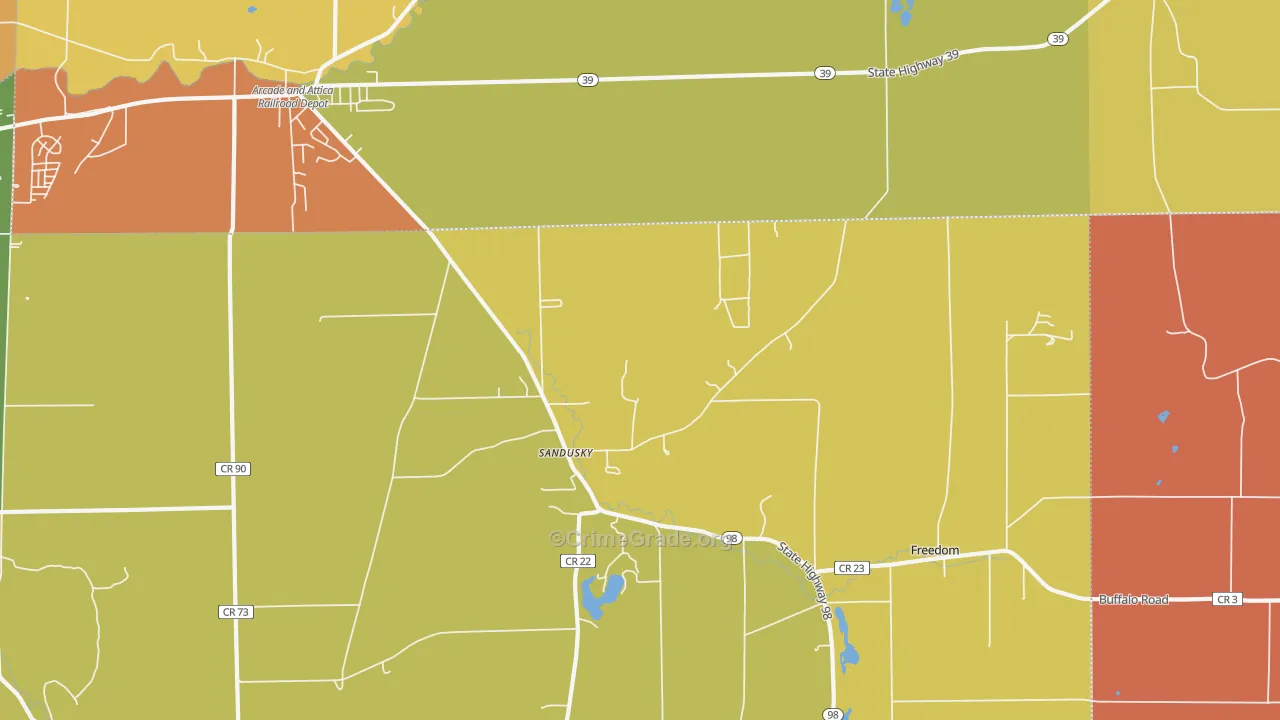 Sandusky, NY Map of Burglary Rates