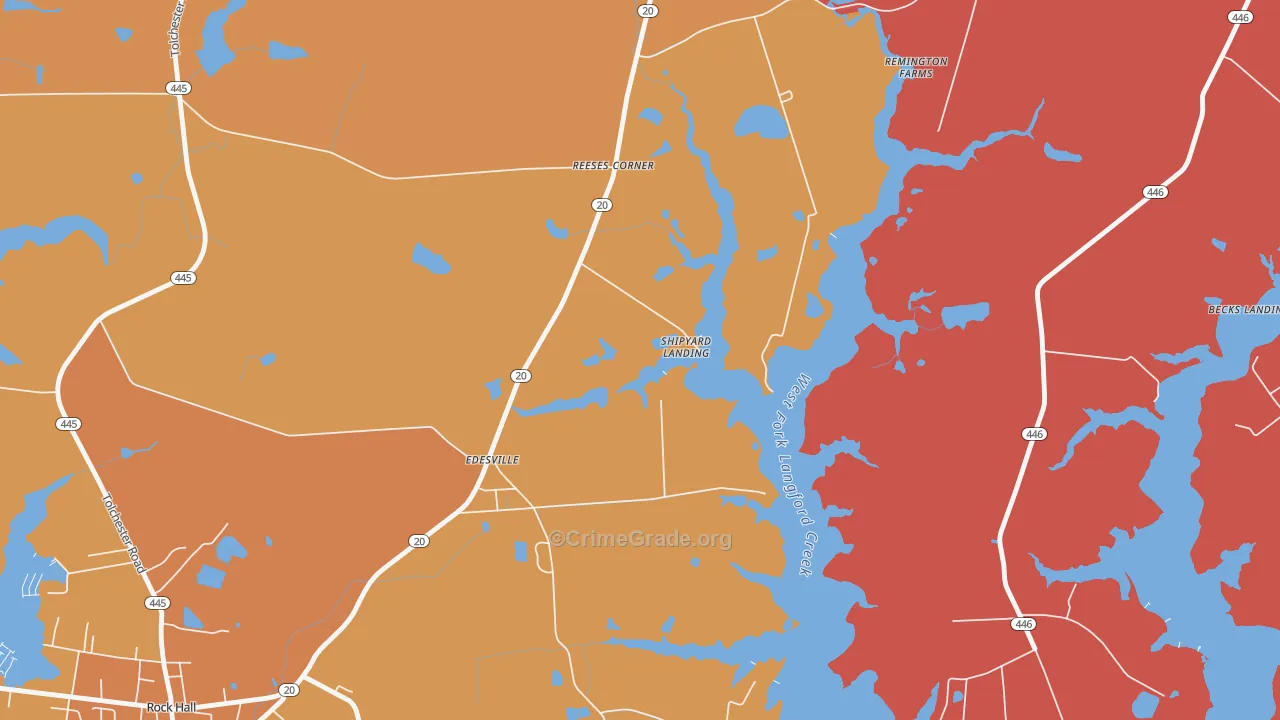 Sandy Bottom, MD Map of Burglary Rates