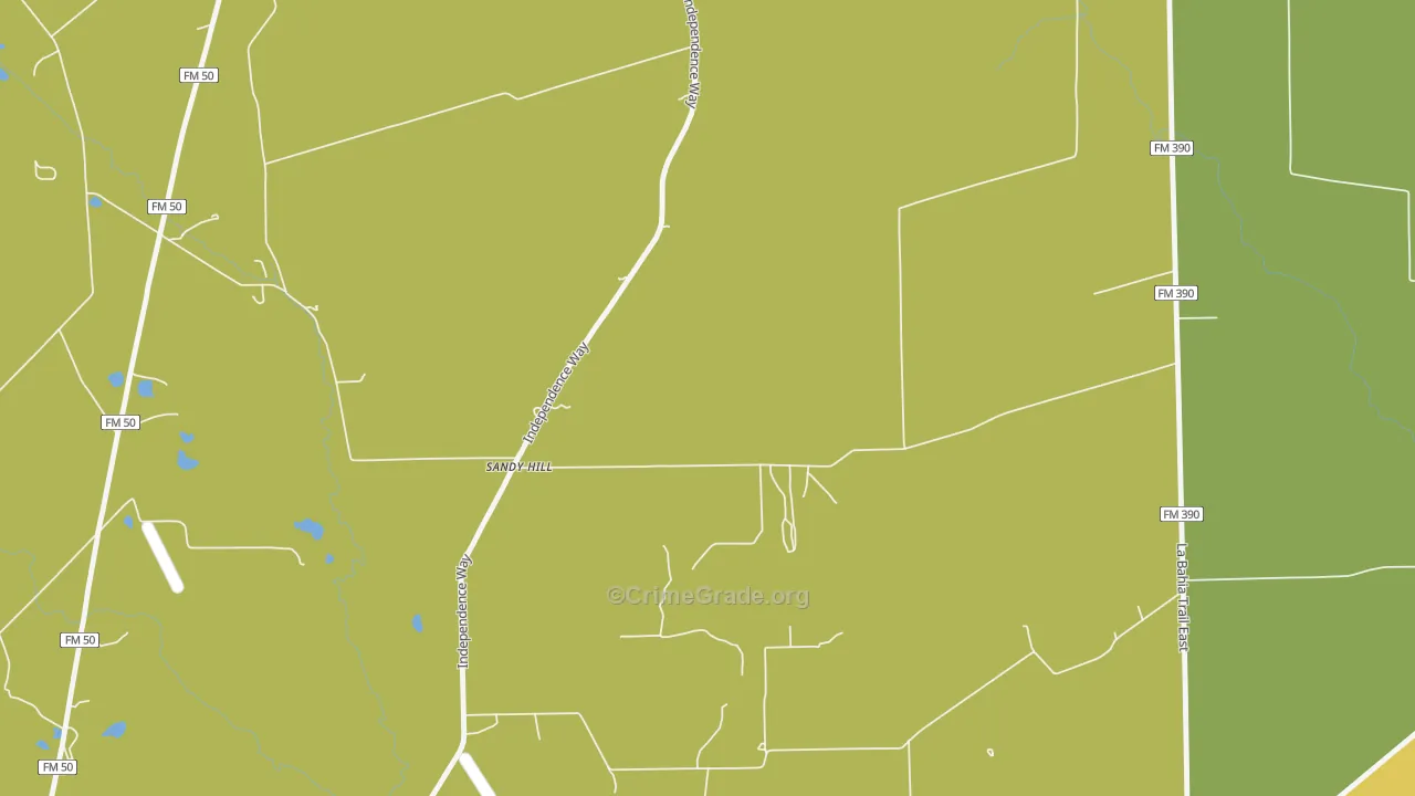 Sandy Hill, TX Map of Burglary Rates