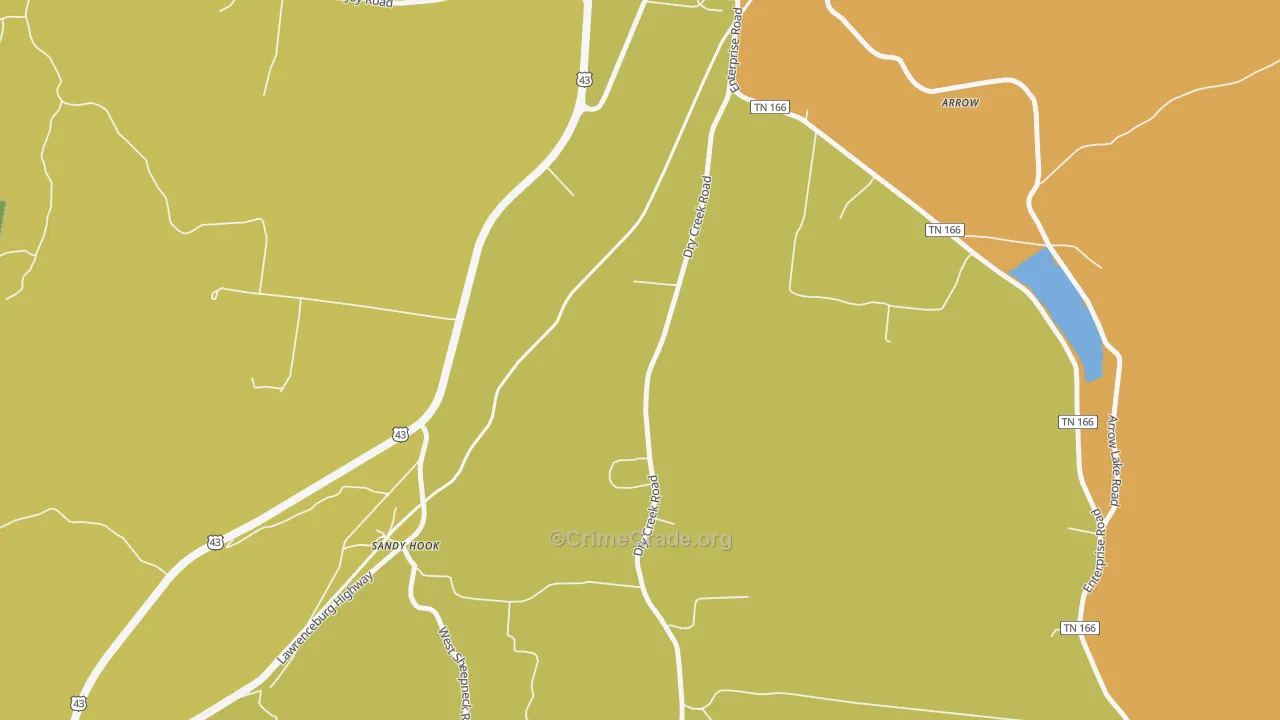 Sandy Hook, TN Map of Burglary Rates