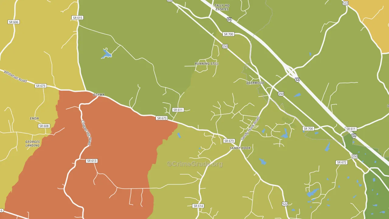 Sandy Hook, VA Map of Burglary Rates
