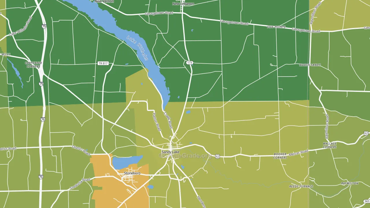 Sandy Lake, PA Map of Burglary Rates
