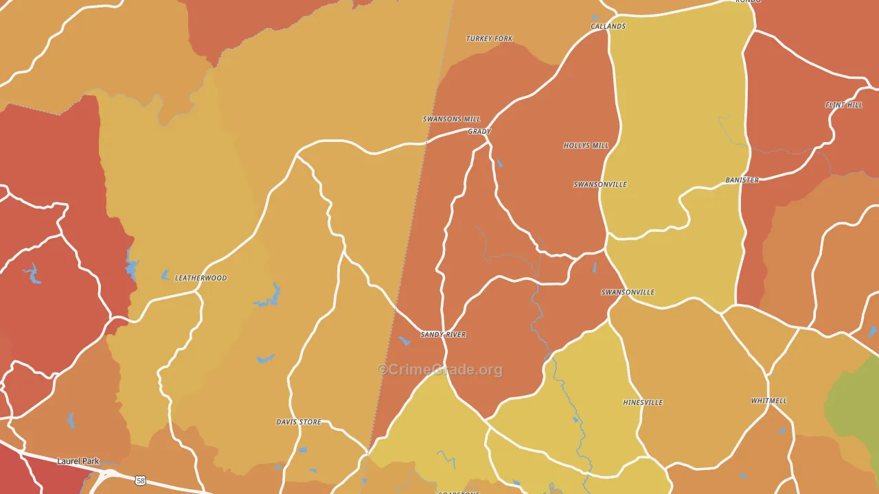 Sandy Level, VA Map of Burglary Rates