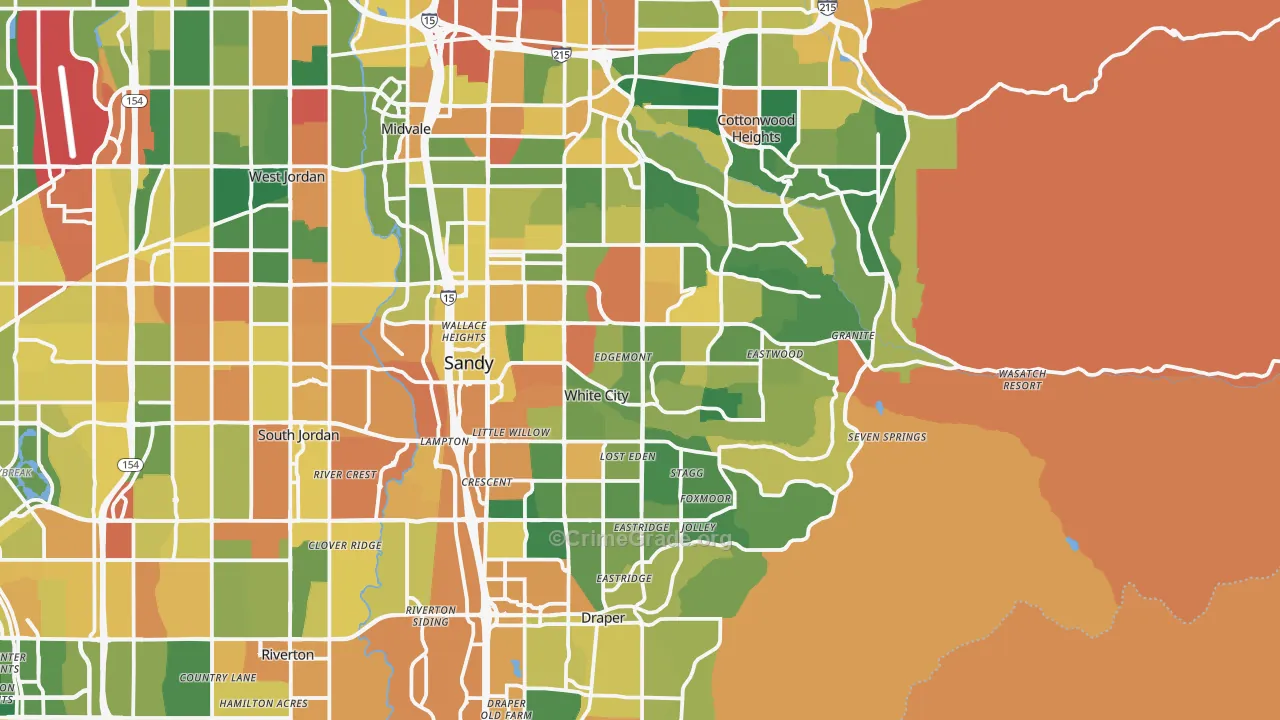 Sandy, UT Map of Burglary Rates