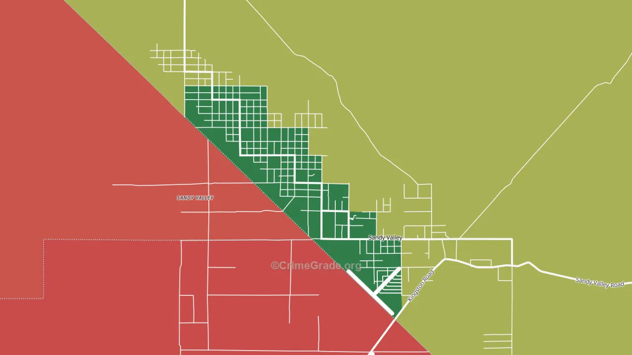 Sandy Valley, NV Map of Burglary Rates