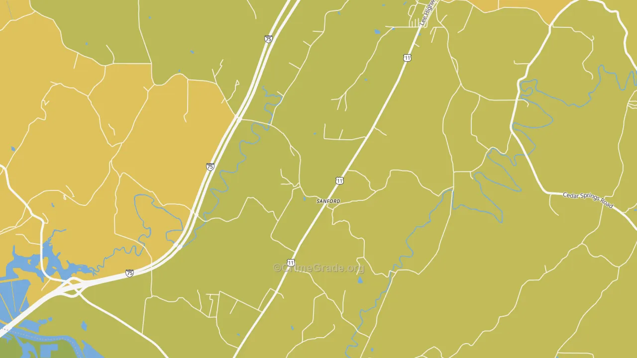 Sanford, TN Map of Burglary Rates