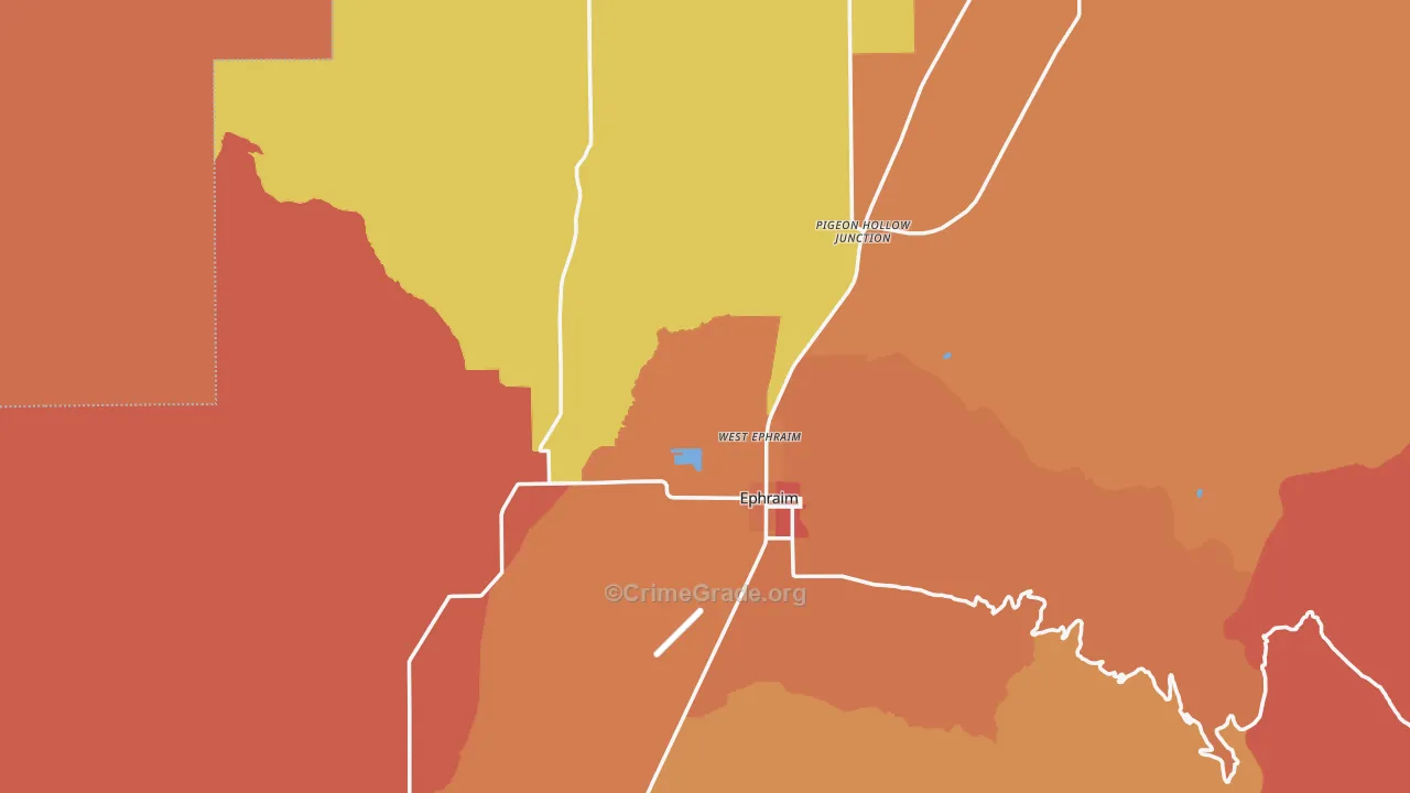 Sanpete County, UT Map of Burglary Rates