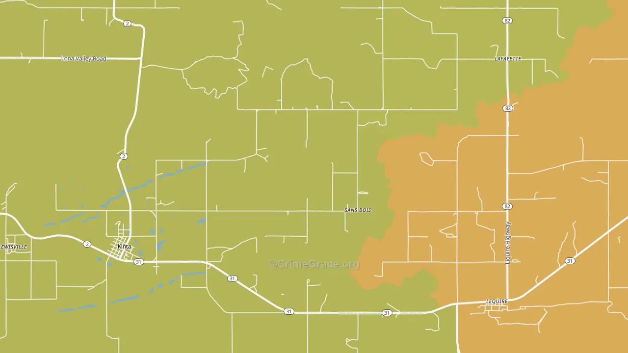 Sans Bois, OK Map of Burglary Rates