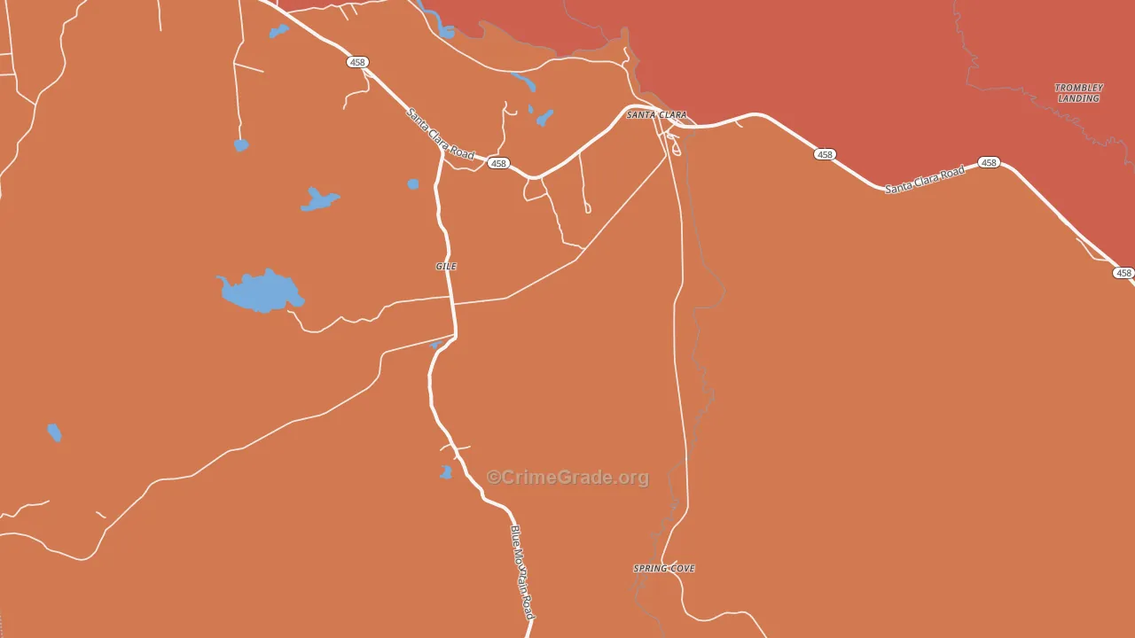 Santa Clara, NY Map of Burglary Rates