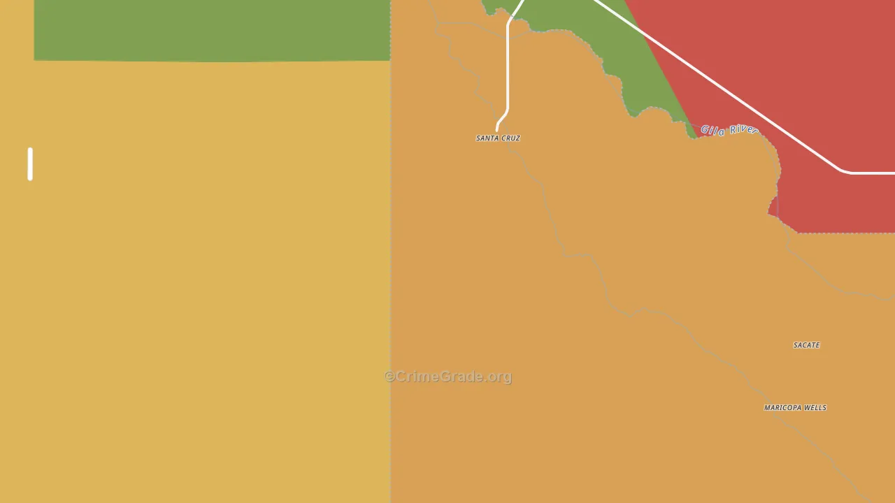 Santa Cruz, AZ Map of Burglary Rates