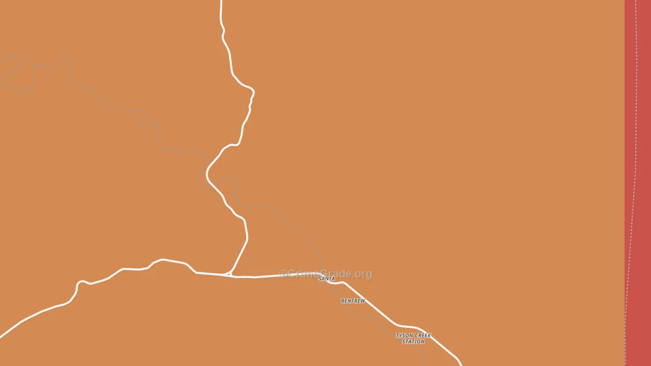 Santa, ID Map of Burglary Rates