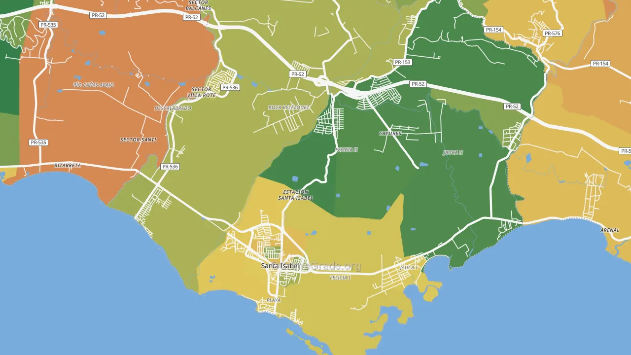 Santa Isabel Municipio, PR Map of Burglary Rates